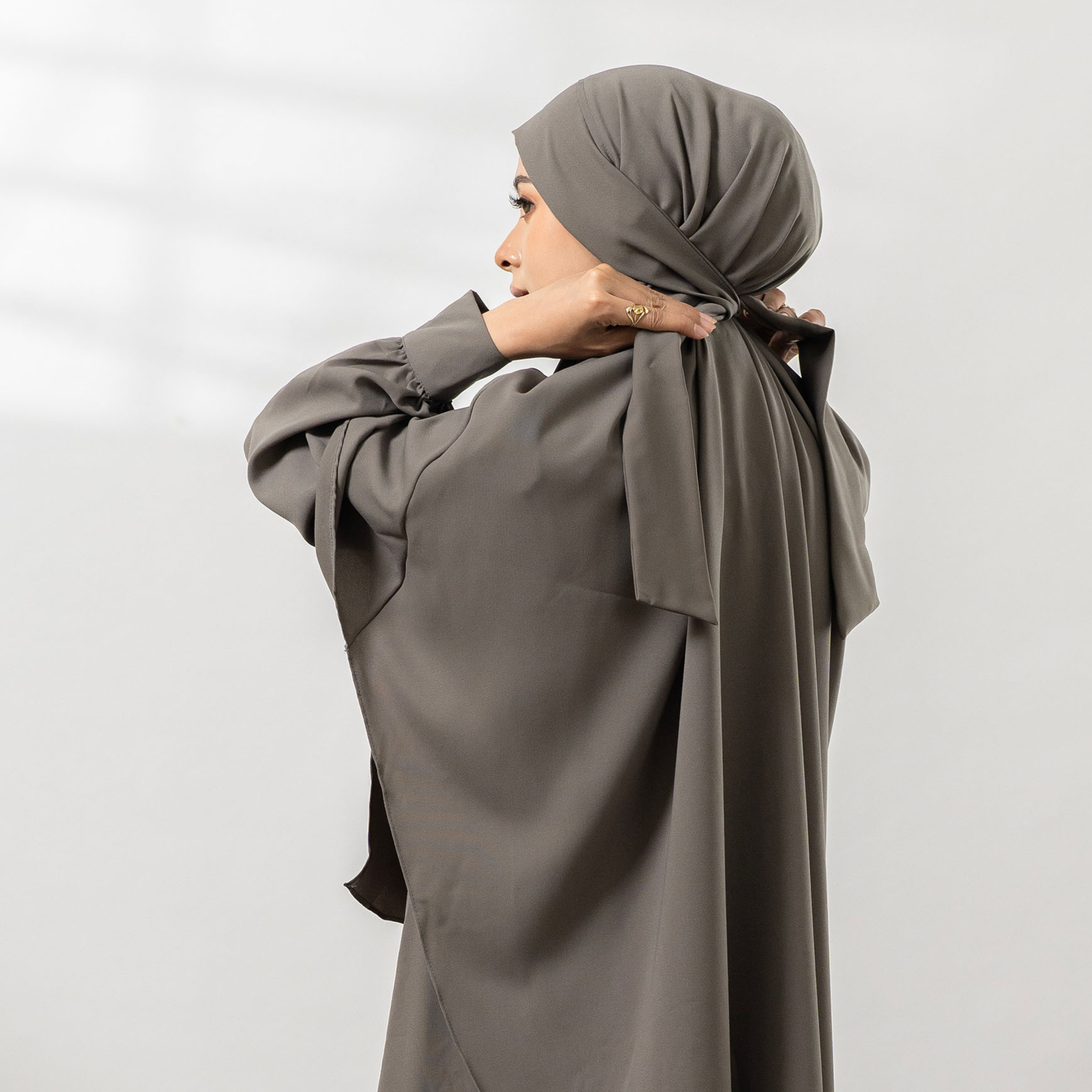 Namira Gamis Set French Khimar Bahan Madeline Terbaru Abaya Syari Umroh Haji hari Lebaran By Umnawear