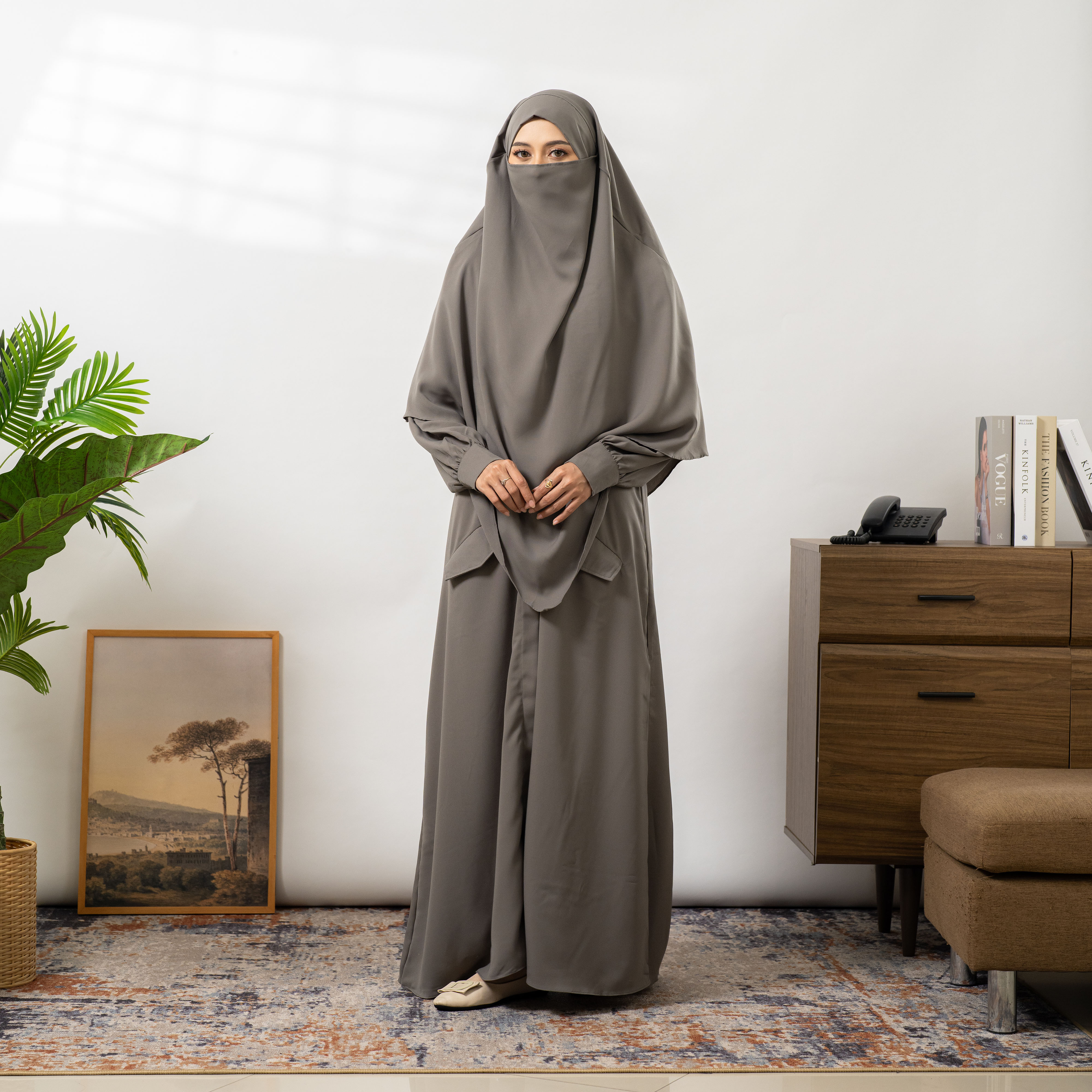 Namira Gamis Set French Khimar Bahan Madeline Terbaru Abaya Syari Umroh Haji hari Lebaran By Umnawear