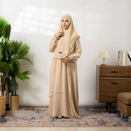 Image of Ceisya Abaya Set Khimar By Umnawear | Gamis Set Hijab Syari Baju Lebaran Abaya Obras Jahitan Diluar Busui Raya Series