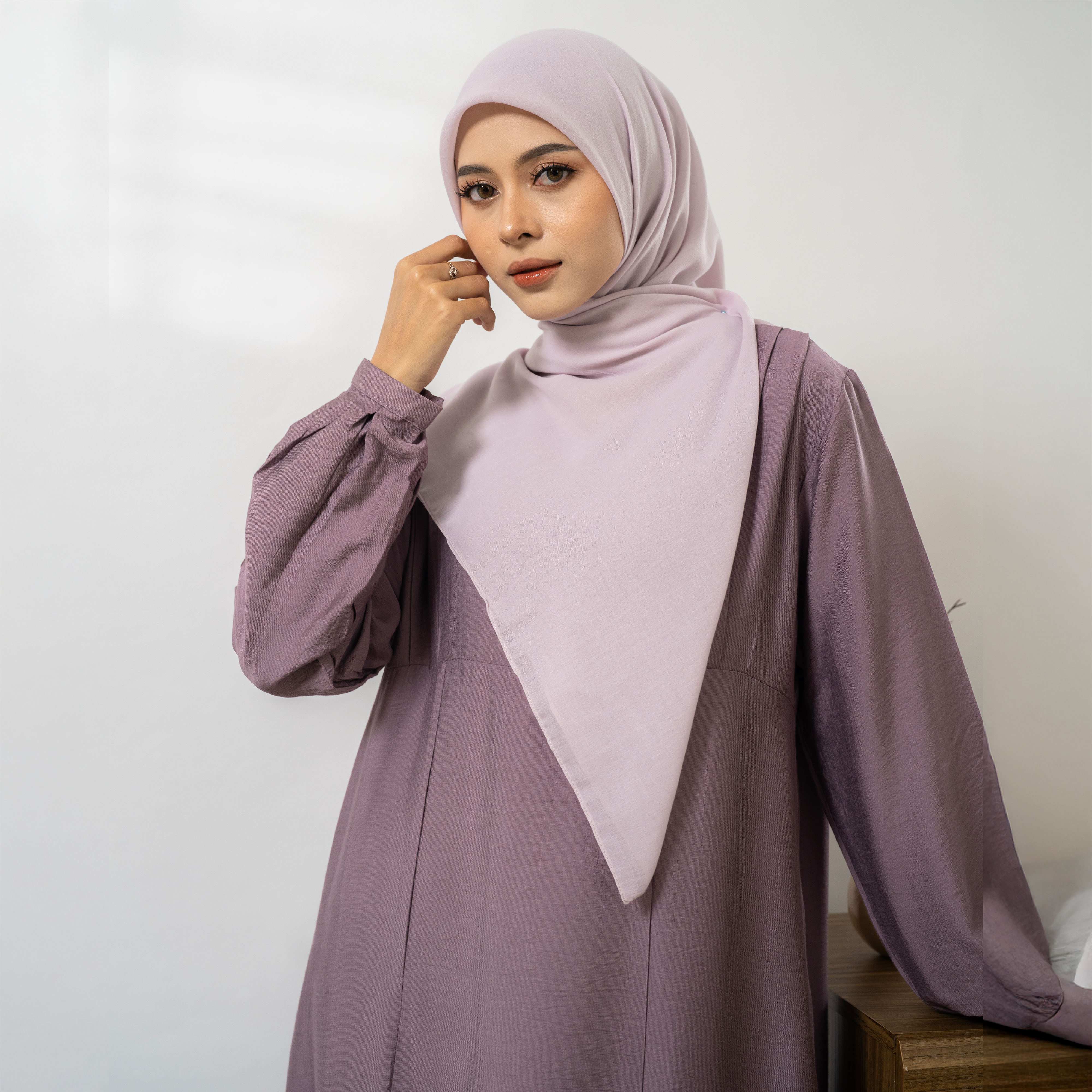 Arafa Dress Muslimah Syari Busui Friendly Gamis Tali Pinggang Polos Basic By Umnawear