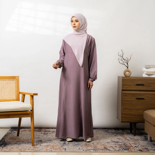 Image of Arafa Dress Muslimah Syari Busui Friendly Gamis Tali Pinggang Polos Basic By Umnawear