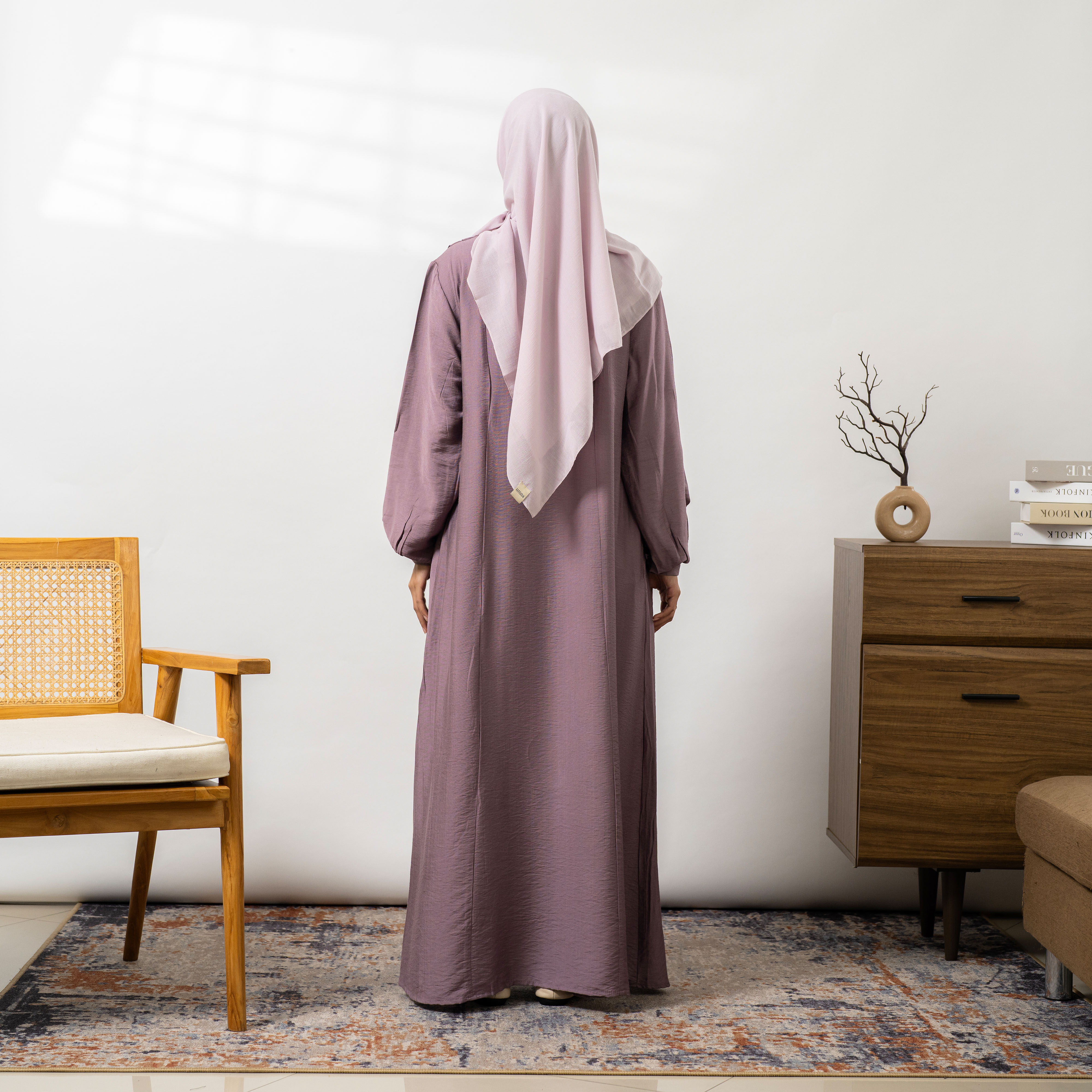 Arafa Dress Muslimah Syari Busui Friendly Gamis Tali Pinggang Polos Basic By Umnawear