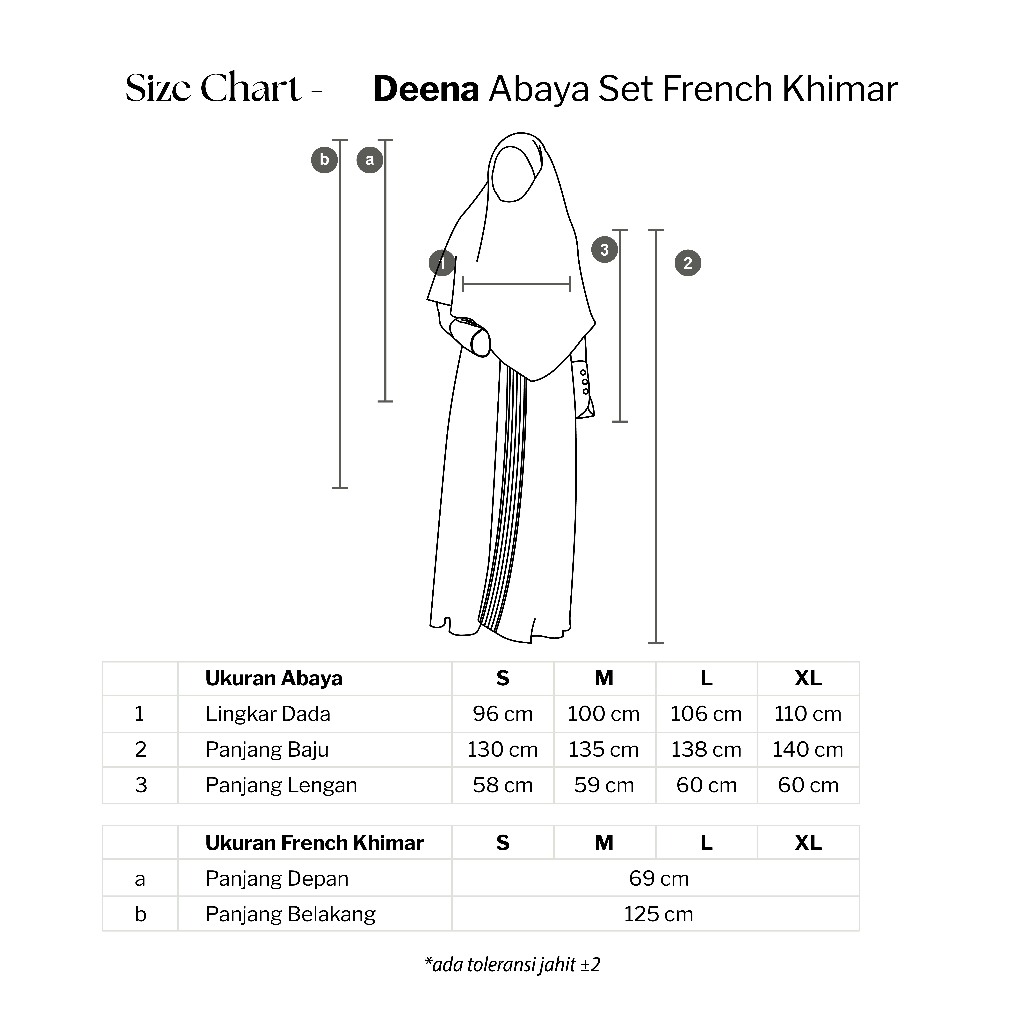 Deena Gamis Set French Khimar Abaya Syari Pergelangan Kancing Natail Umroh Lebaran By Umnawear