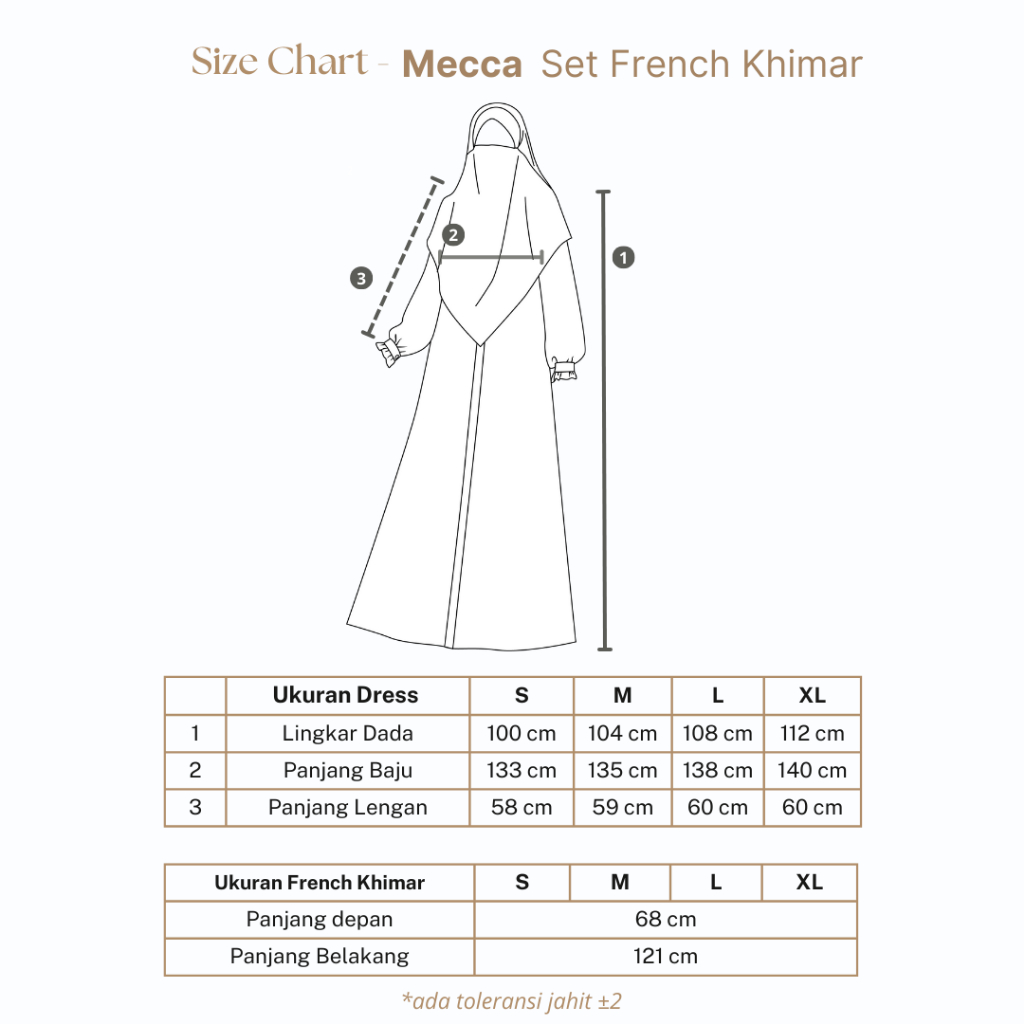 Mecca Abaya Set French Khimar Syari Umroh Haji Gamis FK Lebaran dan hari Raya Terbaru By Umnawear