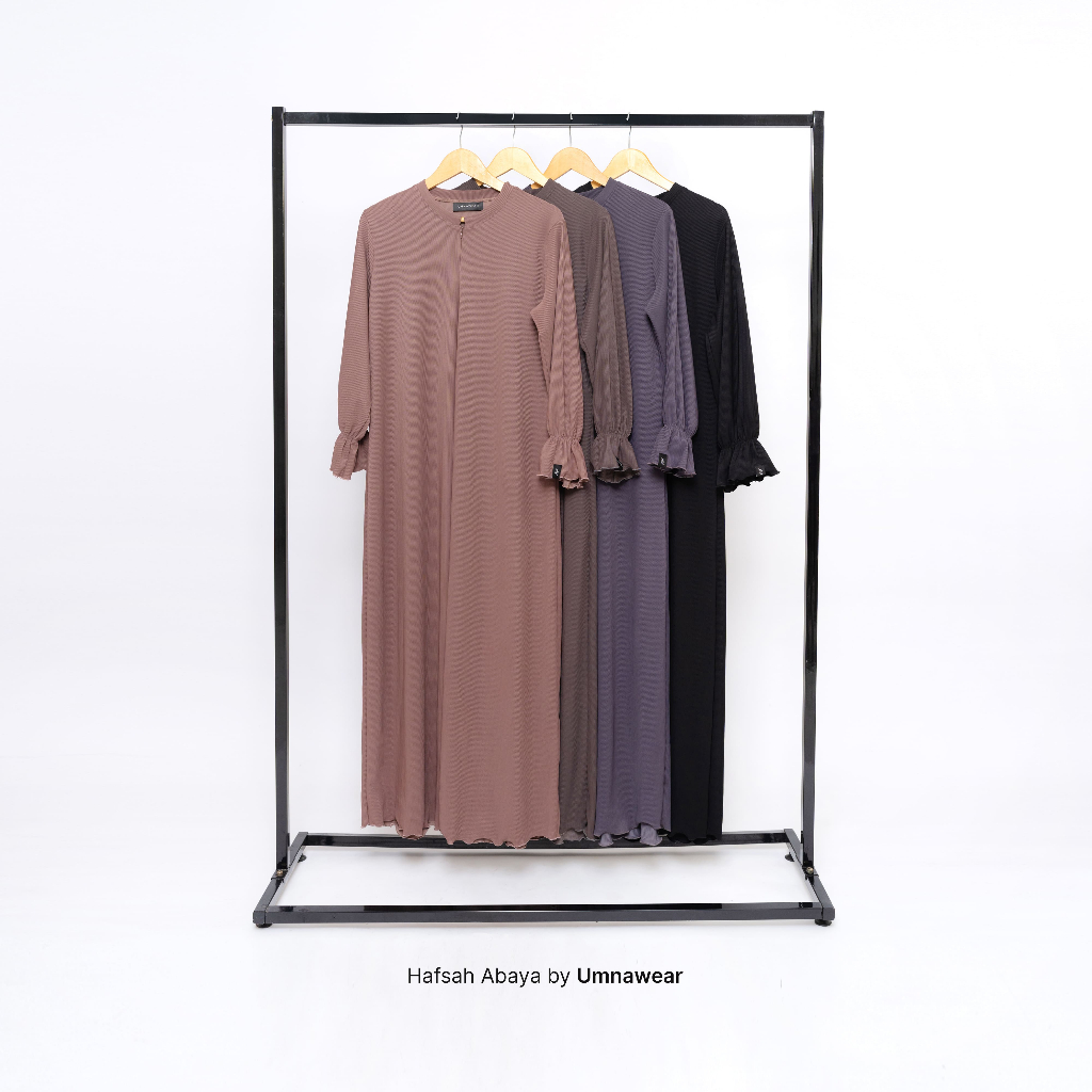 Hafsah Dress Pleats Knit Simple Premium Busui By Umnawear - Gamis Basic Long Bumil friendly