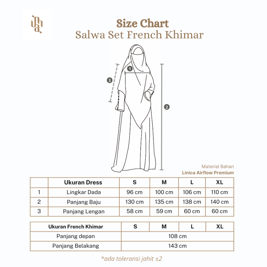 Salwa Set French Khimar | Abaya Syari Gamis Set Umroh Haji by Umnawear