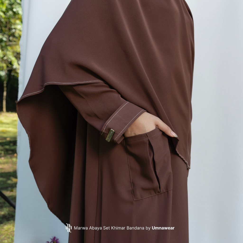 Marwa Gamis Set Khimar Bandana Bahan Poka Terbaru Abaya Hijab Syari Haji Umroh Lebaran By Umnawear