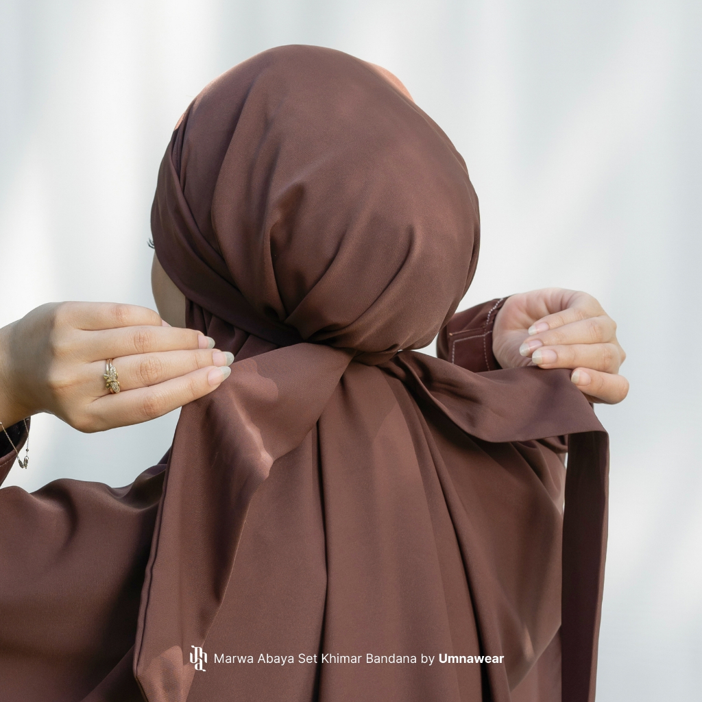 Marwa Gamis Set Khimar Bandana Bahan Poka Terbaru Abaya Hijab Syari Haji Umroh Lebaran By Umnawear