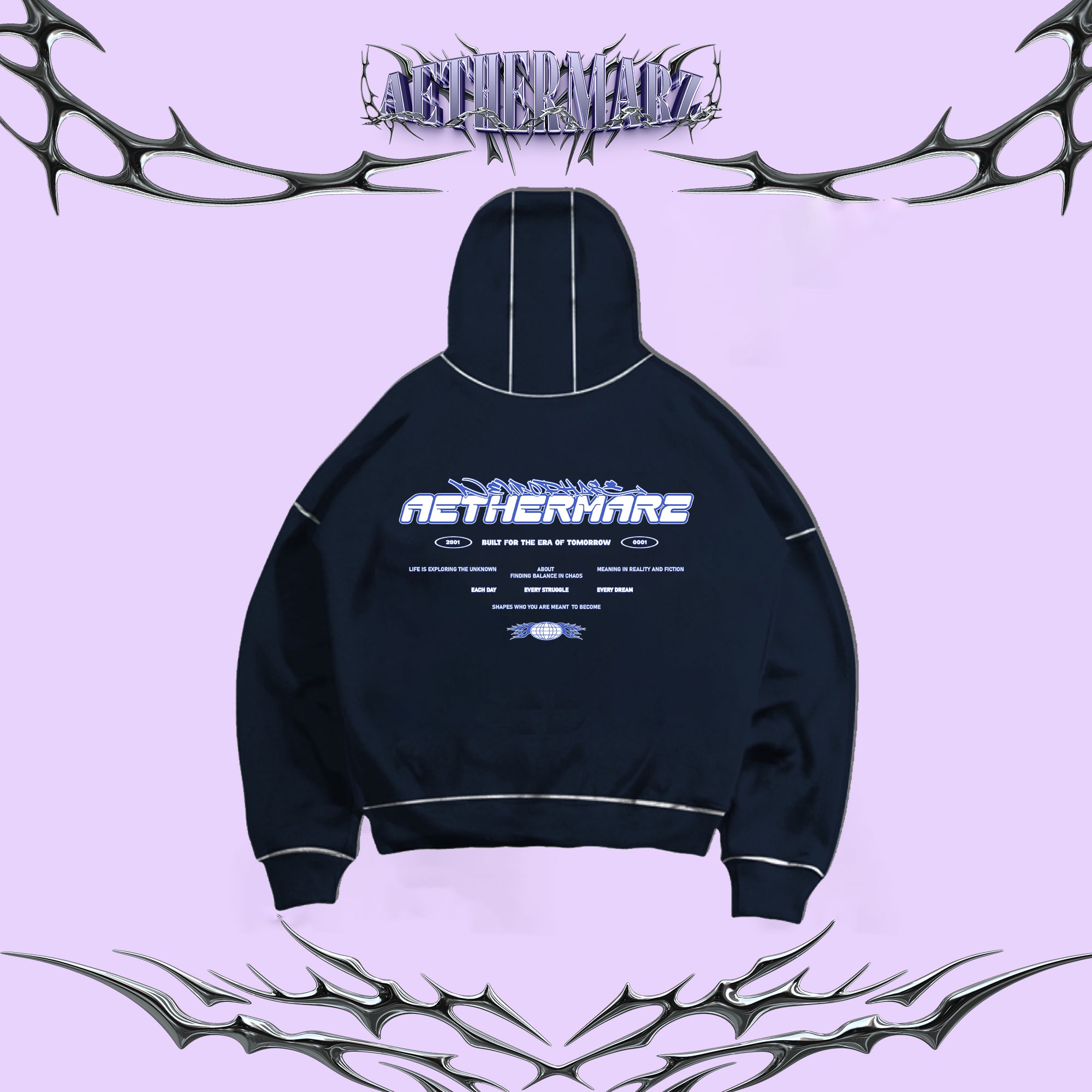 Boxy Tee Hoodie Zipper Ykk | Aethermarz "Resurgo"