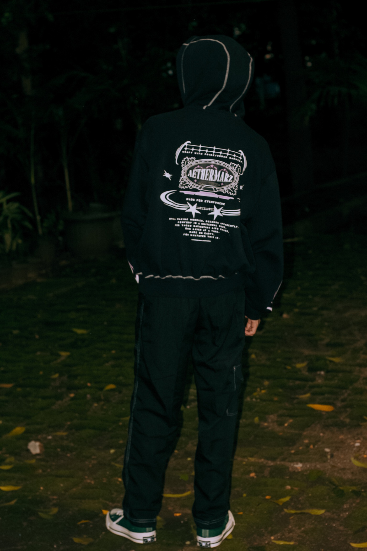 Boxy Tee Hoodie Aethermarz - MIDNIGHT PULSE 