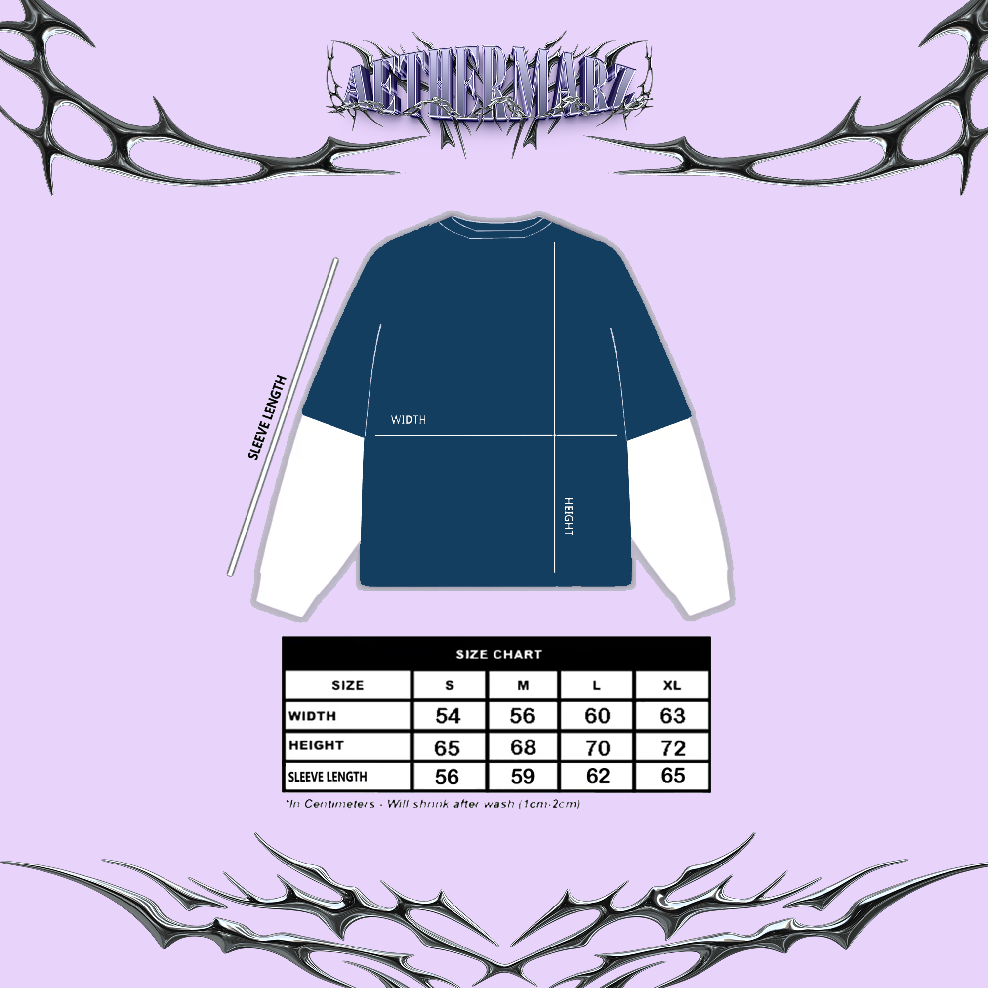 Longsleeve Boxy Double Layer | "WE REMAIN" Deep Blue | AETHERMARZ