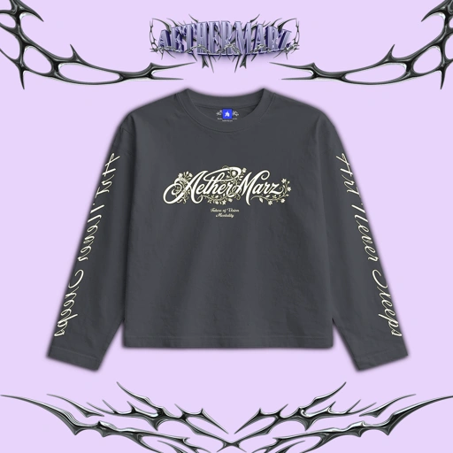 Longsleeve Boxy | "Nocturne Bloom" Dark gray | AETHERMARZ