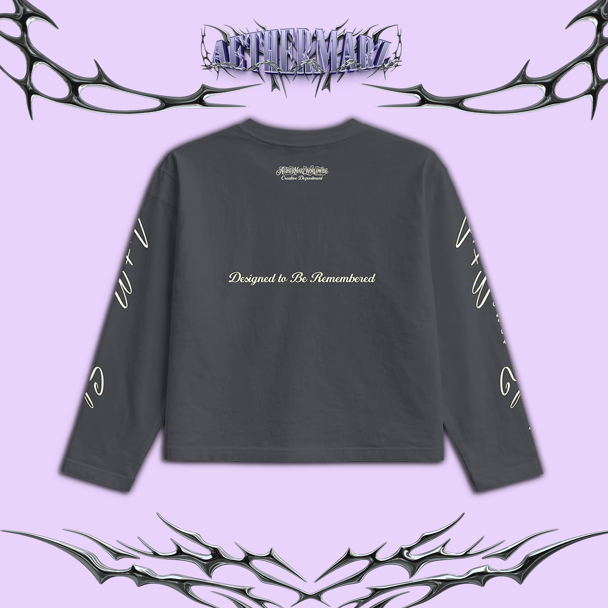 Longsleeve Boxy | "Nocturne Bloom" Dark gray | AETHERMARZ