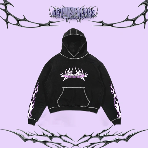 Boxy Tee Hoodie Aethermarz - MIDNIGHT PULSE 