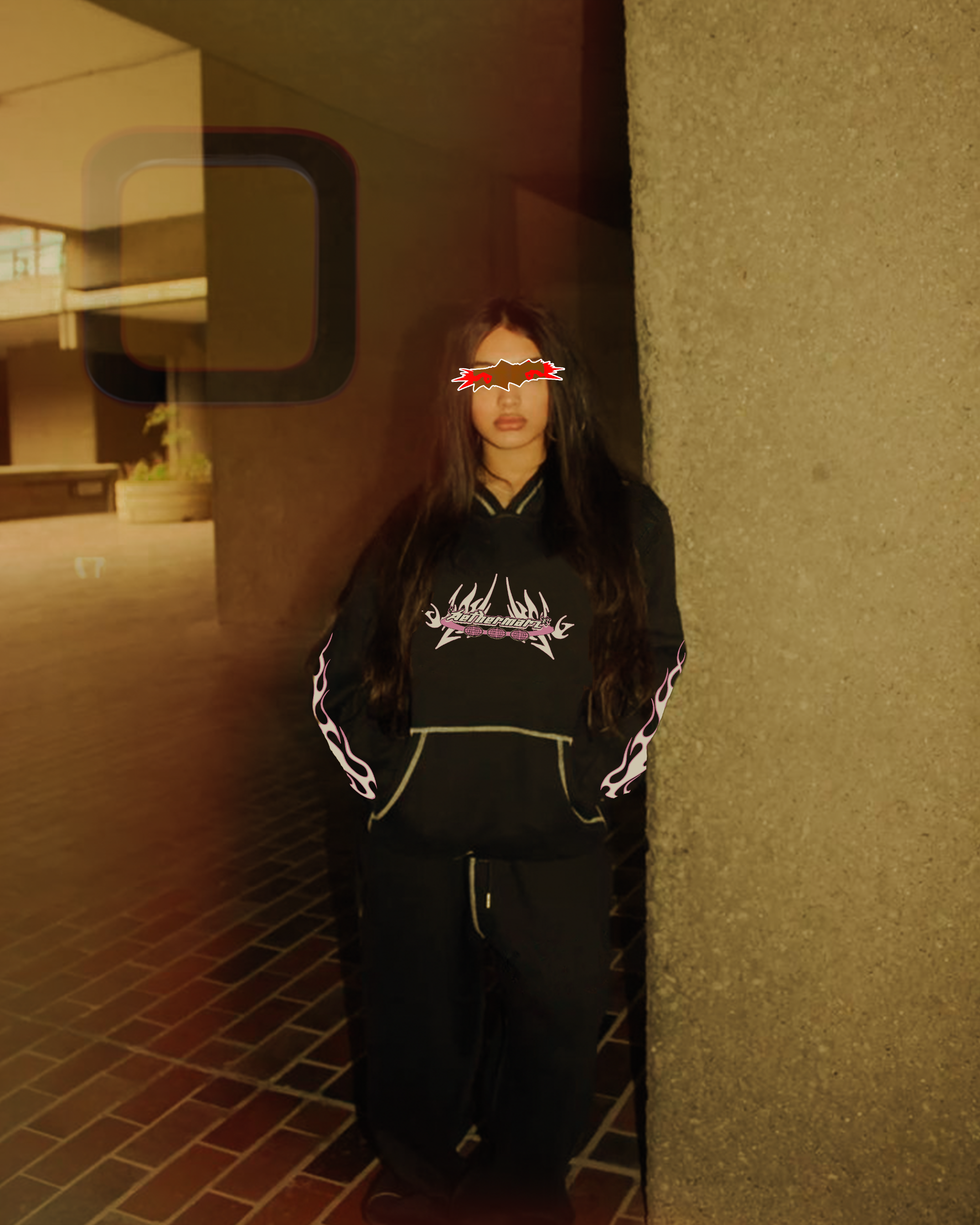 Boxy Tee Hoodie Aethermarz - MIDNIGHT PULSE 