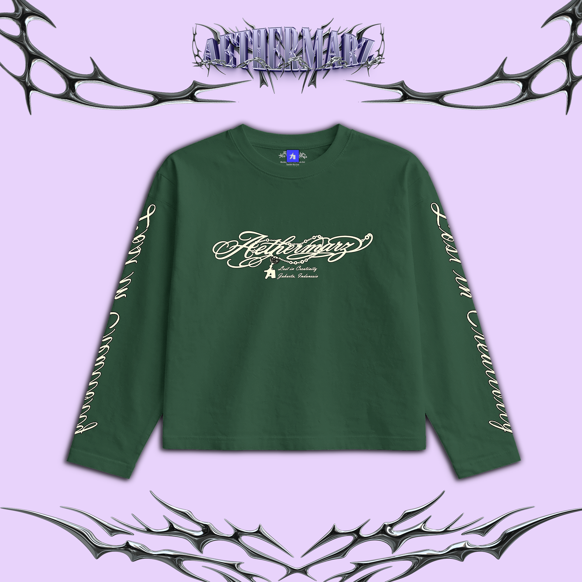 Longsleeve Boxy | "Future Of Vision" Hijau | AETHERMARZ