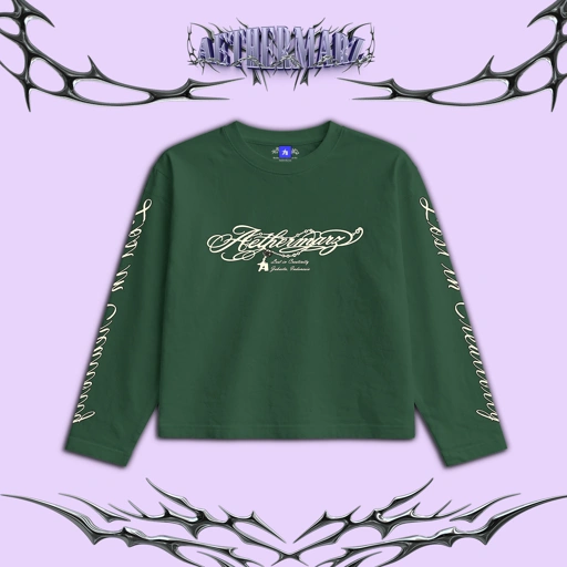 Longsleeve Boxy | "Future Of Vision" Hijau | AETHERMARZ