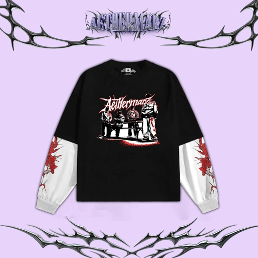 Longsleeve Boxy Double Layer | "LEGACY OF RESISTANCE" Hitam | AETHERMARZ