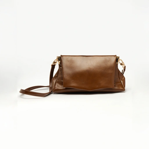 Image of Sienna Flap Shoulder Bag - Rich Brown