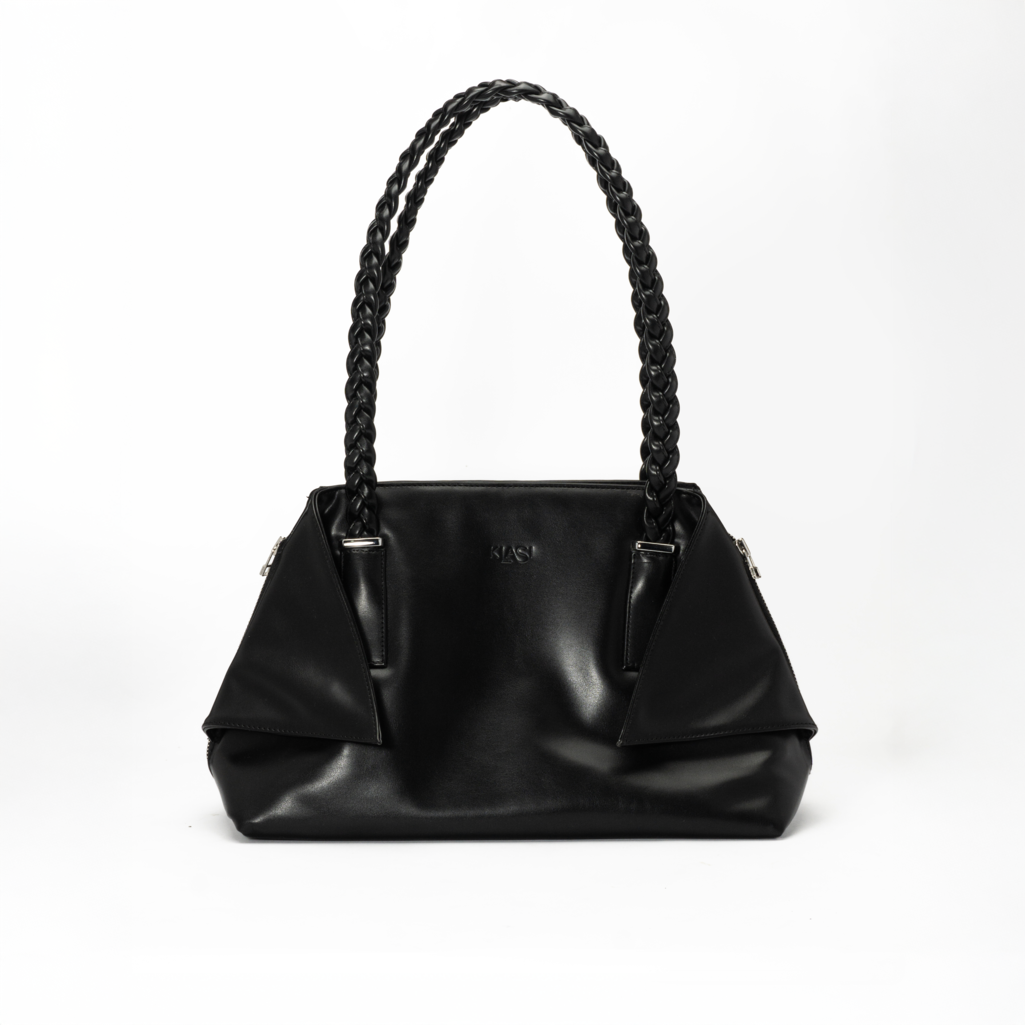 Celeste Braided Handle Tote - Black