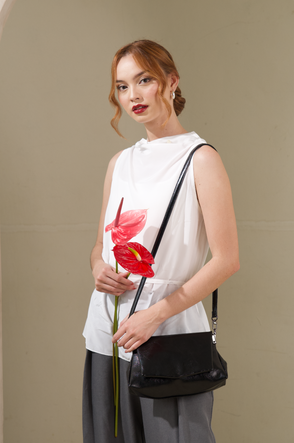 Sienna Flap Shoulder Bag - Black