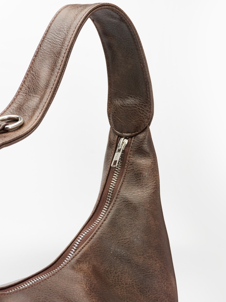 Anne Hobo Shoulder Bag - Brown