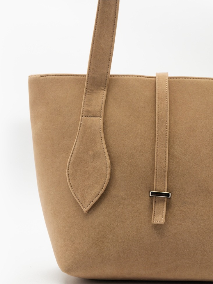 Jade Suede Bucket Bag - Cream