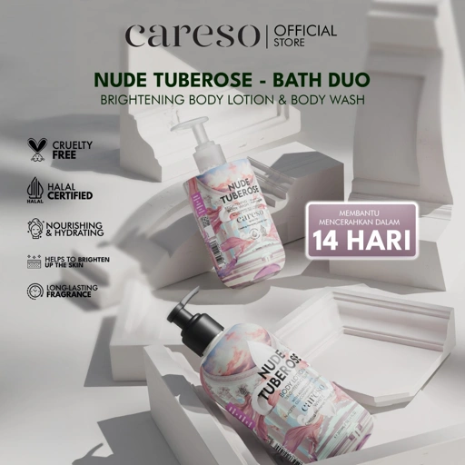 Image of CARESO - Nude Tuberose Bath Duo (Body Wash + Body Lotion)