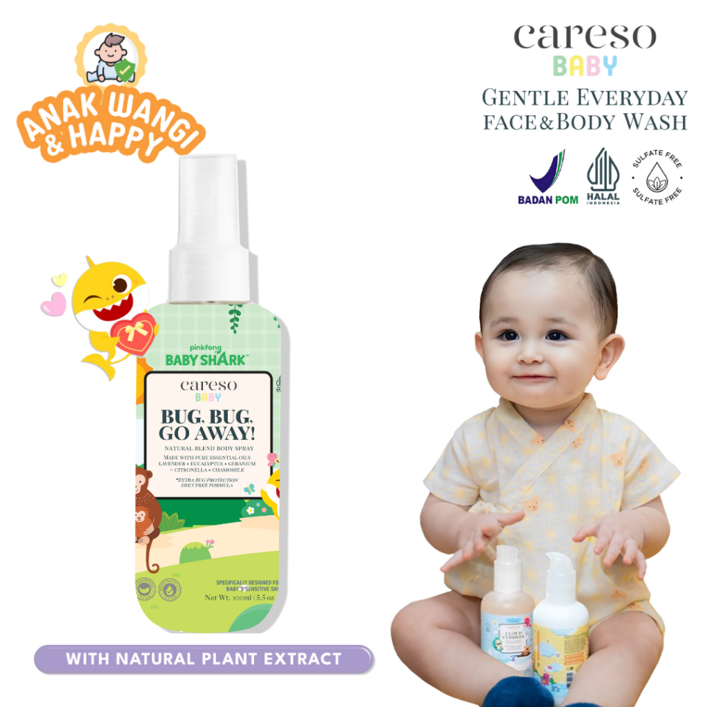 Careso Baby - Bug, Bug, Go Away! Anti-Nyamuk / Natural Blend Body Spray
