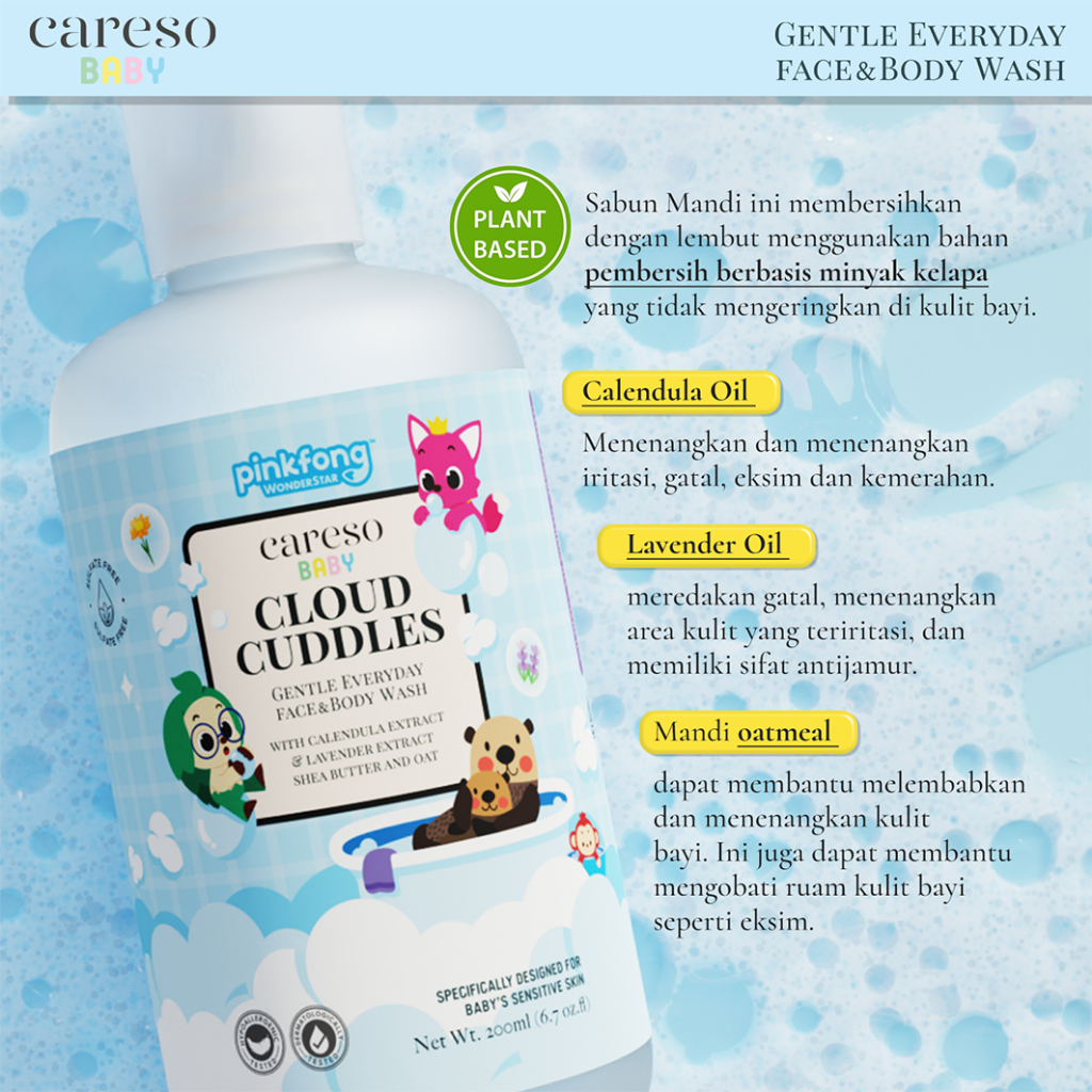 ⁠[TRAVEL SIZE] Careso Baby x Pinkfong Face & Body Wash - Cloud Cuddles 50ML