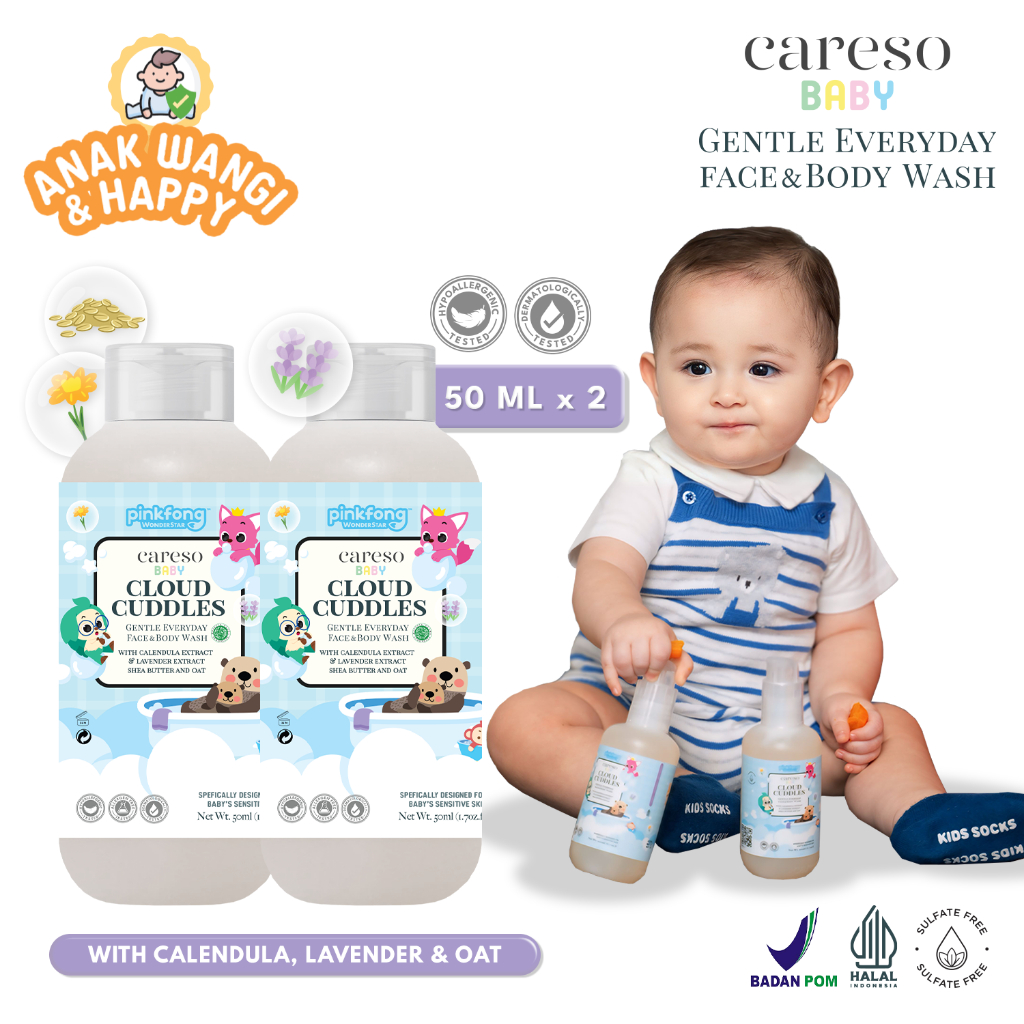 ⁠[TRAVEL SIZE] Careso Baby Body Wash - Cloud Cuddles 50ML x 2
