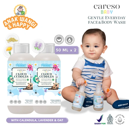 Image of ⁠[TRAVEL SIZE] Careso Baby Body Wash - Cloud Cuddles 50ML x 2