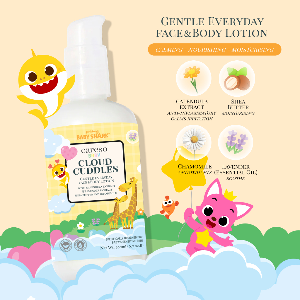 Careso Baby x BabyShark Face & Body Lotion - Cloud Cuddles 200ml