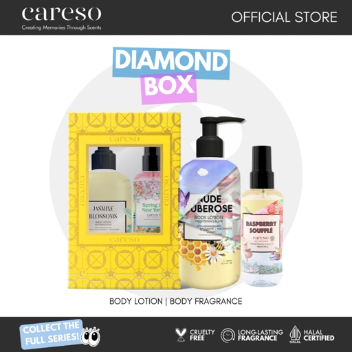 Image of CARESO Diamond Gift Box - Body Lotion + Body Fragrance