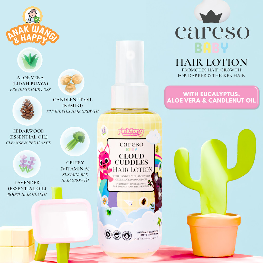 Careso Baby x Pinkfong - Hair Lotion (Rambut tebal dan hitam) 100ml