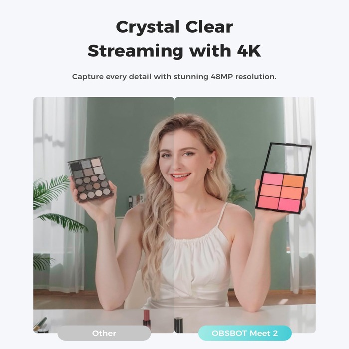 OBSBOT Meet 2 AI-Powered 4K Webcam Streaming Camera