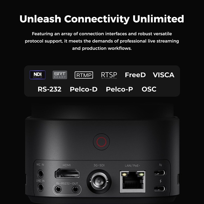 OBSBOT Tail 2 - AI-Powered PTZR 4K Live Production Camera