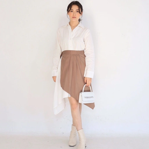 Image of MSMO Macy Longsleeve Shirt Dress Set / Dress Wanita / Dress Two Tone