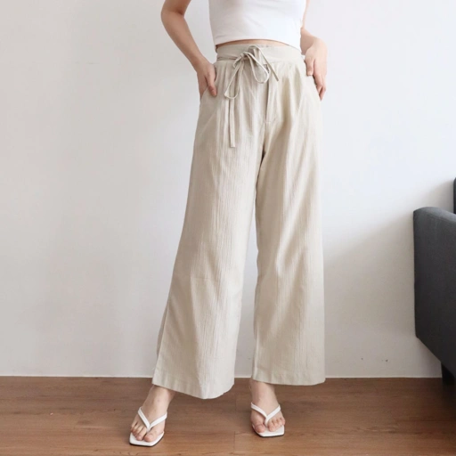 Image of MSMO Yuzu Pants Linen Culotte Highwaist