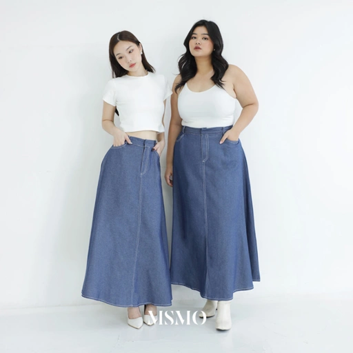 Image of MSMO Noemi Skirt Denim / Bawahan Wanita / Rok Panjang Wanita / Long Skirt