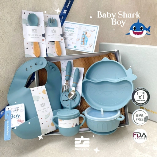 Image of Haleys.co Hampers Premium | Varian Feeding Set Package |  Hampers Bayi Premium BPA FREE, FDA Approved | MPASI Baby Boy / Baby Girl | Silicone Suction | Wooden Suction | 10 in 1