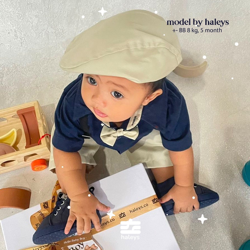Baby Tuxedo Grey Blue Sea Set / 6 - 12 Month