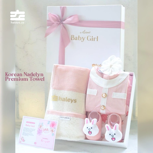 Image of Haleys.co Hampers Premium |  Varian Korean Dress Package | Dress Baby Girl 6-12 Bulan + Handuk Premium / Selimut Premium | 6 in 1 | 7 in 1 