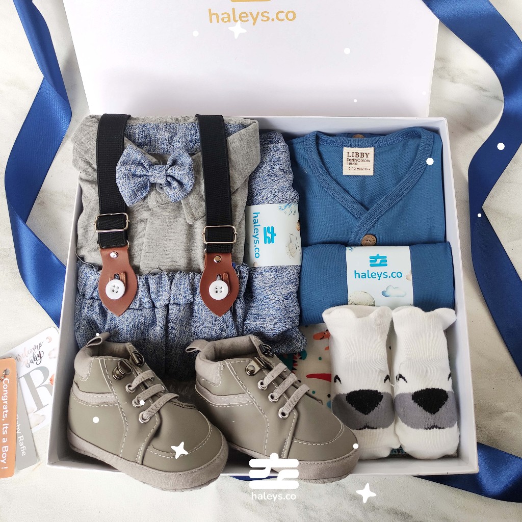 Baby Tuxedo Grey Blue Sea Set / 6 - 12 Month