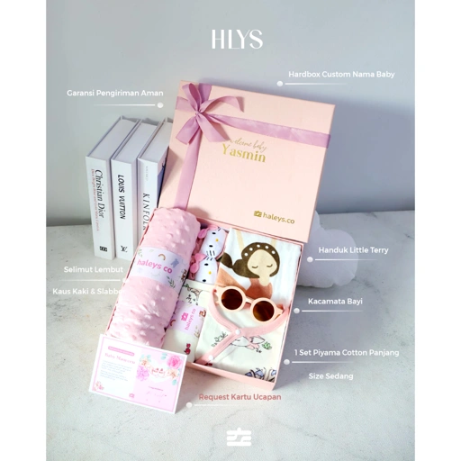 Image of Haleys.co Hampers Premium | Hengsong Boy/Girl Package | Piyama Lembut 6-12 Bulan + Handuk Little Terry + Selimut Dotted | 8 in 1
