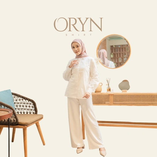 Image of Naraya Oryn Shirt Pipeline Premium Cotton & Tulle Brodir