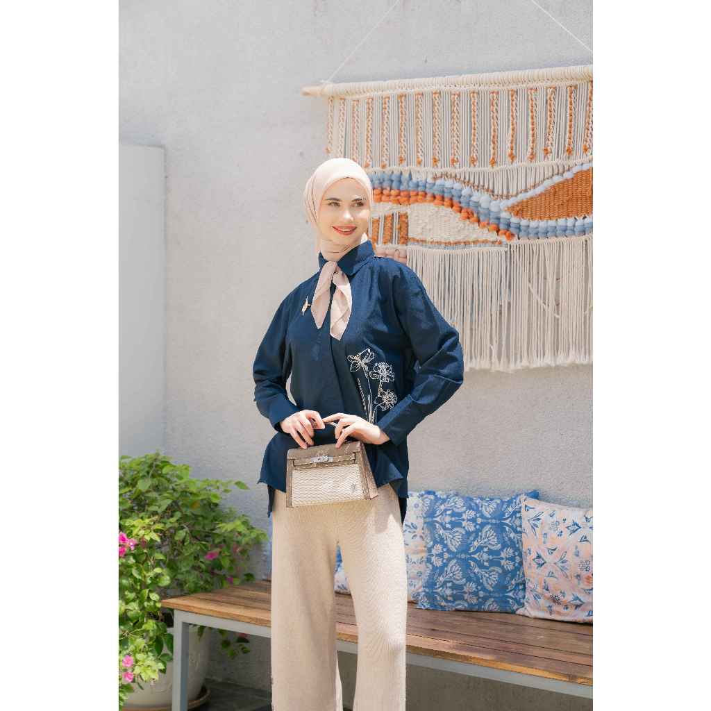 Naraya Lume Shirt Cotton Flower Bordir