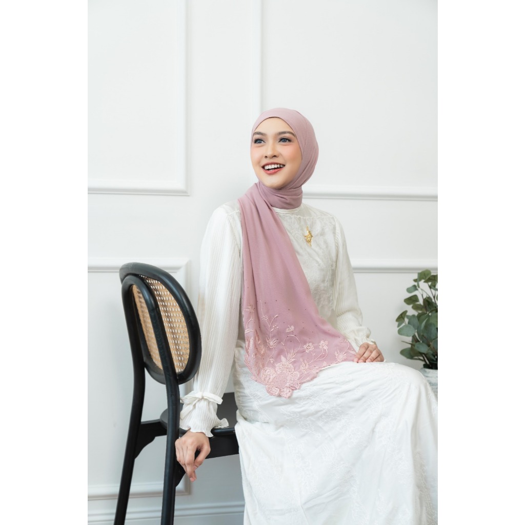 Naraya Pashmina Bordir Flower Bloom