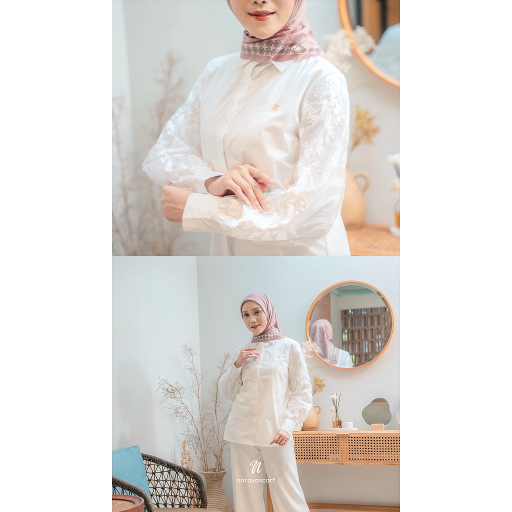 Naraya Oryn Shirt Pipeline Premium Cotton & Tulle Brodir