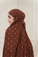 Mukena Leyya by kimya dengan motif polkadots cantik berbahan rayon viscose dengan size jumbo,